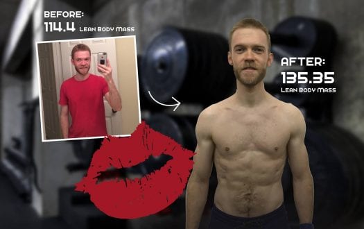 Sean's before-and-after body transformation photo, Seriously Strong Training success story