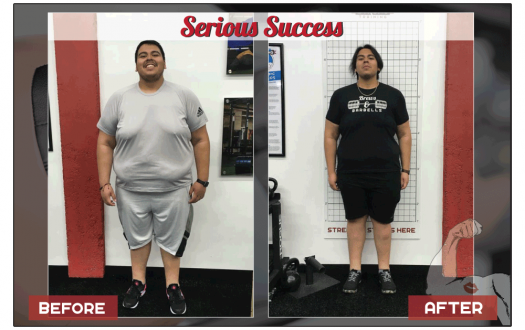 Eddie's before-and-after weight loss transformation photo from a Seriously Strong Training success story